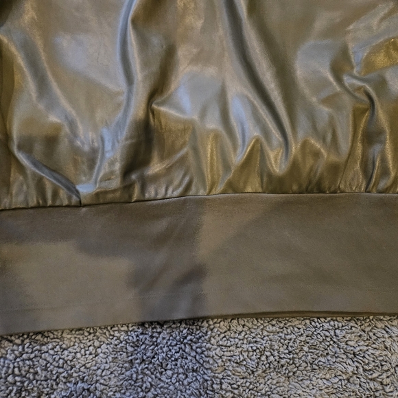 Gabriel Union Faux Green Leather Blouse - Picture 6 of 7